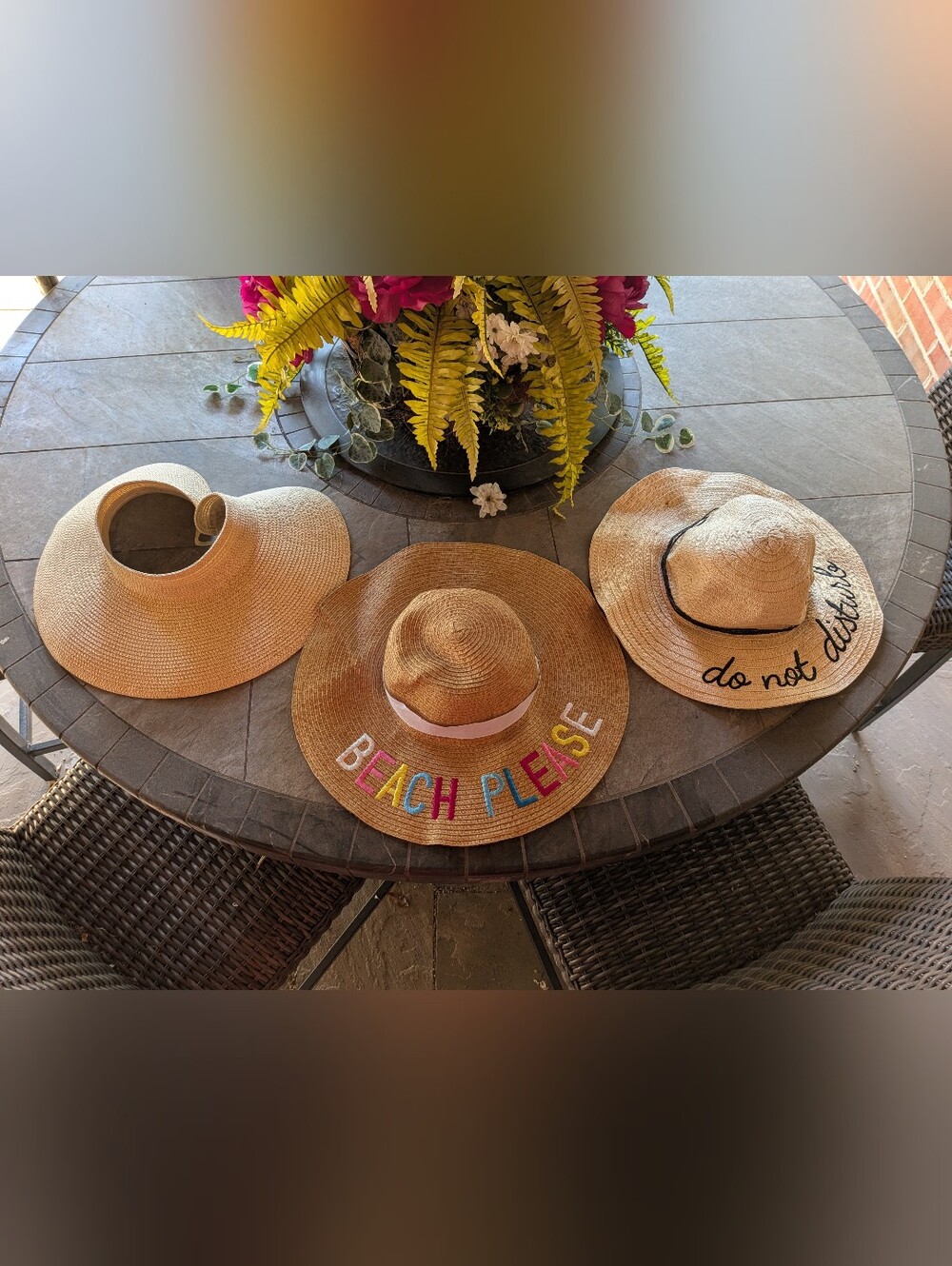 Paper straw wide-brim sun hats